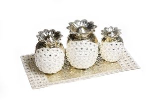 Set de ceramica decor auriu